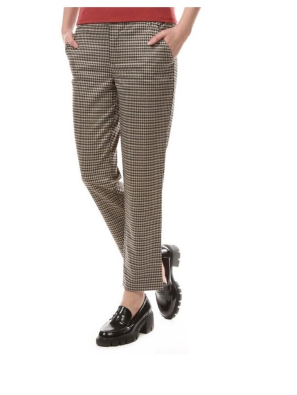 Democracy Beige Houndstooth Absolution Pants Size 6